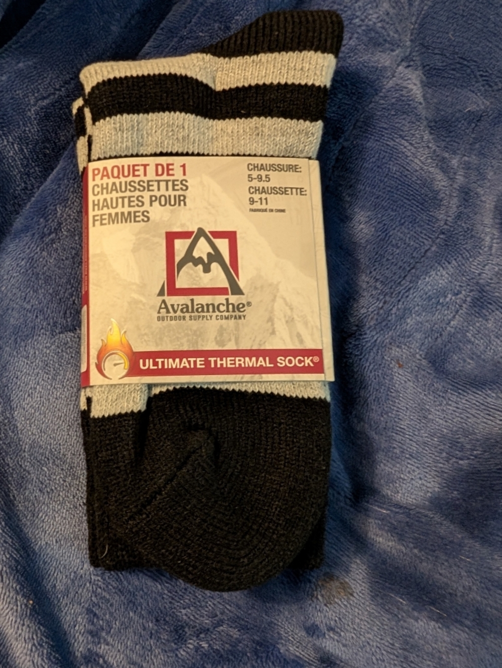 Avalanche Women’s Thermal Socks - Black and Cream Trim